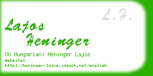 lajos heninger business card